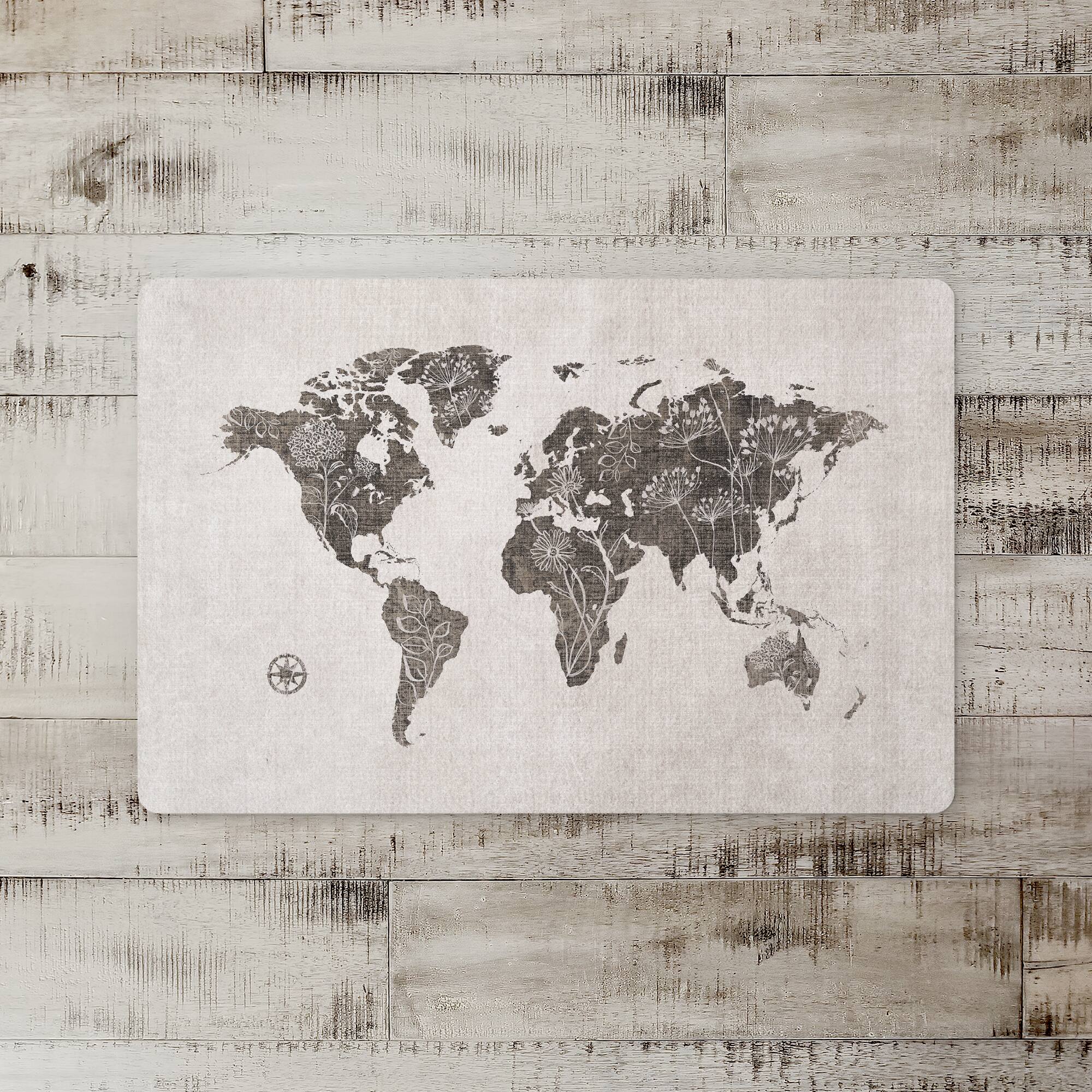 18" x 27" Floral Map Floor Mat